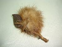 Vintage 40s Fabulous Real Mink Flower Brooch with Pearl Accent 