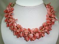 Vintage 30s Art  Deco Pink Garland Glass Cluster Bead Necklace Amazing