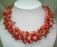 £60.00 - Vintage 30s Art  Deco Pink Garland Glass Cluster Bead Necklace Amazing