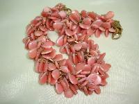 Vintage 30s Art  Deco Pink Garland Glass Cluster Bead Necklace Amazing