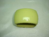 Fabulous Wide Chunky Green Plastic Magnetic Clamper Bangle Bracelet