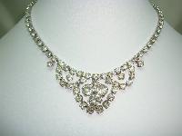Vintage 50s Glamorous Sparkling Diamante Swag Cascade Drop Necklace