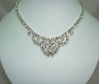 £38.00 - Vintage 50s Glamorous Sparkling Diamante Swag Cascade Drop Necklace