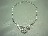 Vintage 50s Glamorous Sparkling Diamante Swag Cascade Drop Necklace