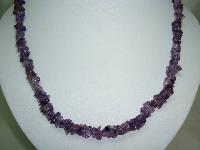 £20.00 - Attractive Real Amethyst Quartz Polished Smooth Chip Bead Necklace