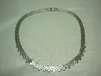 Vintage 60s Quality Textured Link Silvertone Collar Necklace Worn 2 Ways!