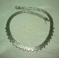 Vintage 60s Quality Textured Link Silvertone Collar Necklace Worn 2 Ways!