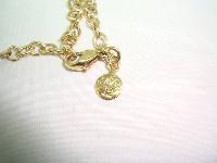 Signed Kirks Folly Pink Quartz & AB Diamante Dangle Angel Gold Necklace