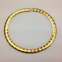 Vintage 80s Two Tone Finish Goldtone Fancy Collar Necklace Amazing 46cms