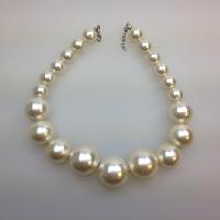 Vintage 50s Style Chunky Faux Pearl Graduated Necklace Amazing 112cms