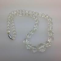 Vintage 30s Pretty Crystal Faceted Glass Bead Necklace Quality 44cms