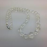 Vintage 30s Pretty Crystal Faceted Glass Bead Necklace Quality 44cms