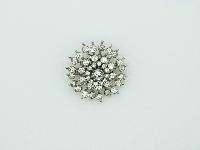 £23.00 - Vintage 40s Quality Sparkling Diamante Starburst Design Silvertone Brooch 