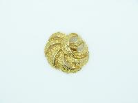 £8.00 - Vintage 60s Large Goldtone Textured Swirl Effect Scarf Clip 5cms
