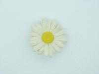 Vintage 70s Very Cute and Quirky White Daisy Flower Solid Perfume Brooch 