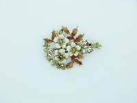 £28.00 - Vintage 60s Signed Exquisite Birthday Series December Enamel Rose Brooch