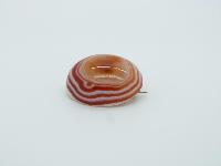Antique Victorian Beautiful Banded Orange Agate Stone Oval Domed Brooch 