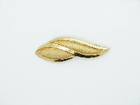 Vintage 60s Signed Sphinx Quality Swirl Design Textured Goldtone Brooch