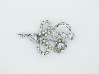 £20.00 - Vintage 40s Beautiful AB Diamante Flower Spray Silvertone Brooch 7cms Quality!