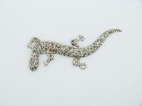 £20.00 - Vintage 50s Large Silvertone Metal Statement Lizard Brooch Amazing 12cms
