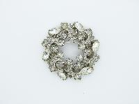 Vintage 50s Signed Sphinx Large Diamante Circle Silvertone Domed Brooch