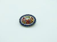 £23.00 - Antique Victorian Pretty Micro Mosaic Glass Flower Design Italian Brooch 