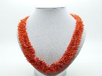 £24.00 - Vintage 60s Attractive Long Orange Faux Coral Lucite Twig Bead Necklace 