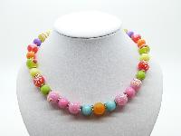 Stunning Multicoloured Plastic and Glass Bead One Off Necklace Unique!
