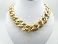 £30.00 - Vintage 80s Oversized Chunky Goldtone Chain Link Statement Necklace Heavy 76cms