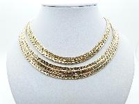 £18.00 - Vintage 60s Amazing 5 Row Goldtone Sparkle Chain Graduating Necklace 45cms