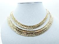 Vintage 60s Amazing 5 Row Goldtone Sparkle Chain Graduating Necklace 45cms