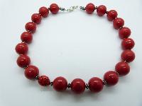 Vintage Redesigned Unique 1950s Red Plastic Bead Ladybird Necklace 46cms
