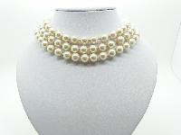 Vintage 80s Heavy Faux Glass Pearl Bead Endless Necklace 120cms Quality!
