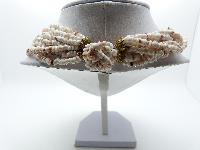 Vintage 60s Convertible Ten Row White Pukka Shell Chip Necklace Fab Clasp!
