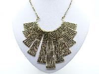 Stunning Goldtone Vintage Inspired Egyptian Revival Statement Necklace 