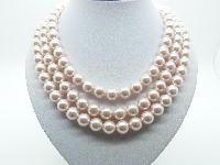 Vintage 80s Heavy Pink Faux Pearl Glass Bead Endless Necklace 76cms!