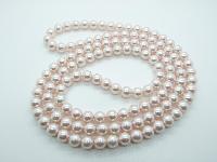 Vintage 80s Heavy Pink Faux Pearl Glass Bead Endless Necklace 76cms!