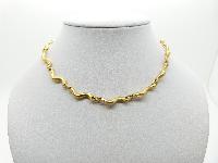 Signed Dyrberg Kern Fancy Wavy Link Goldtone Designer Necklace