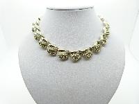 Vintage 50s Unsigned Jewelcraft Fancy Link Goldtone Articulated Necklace