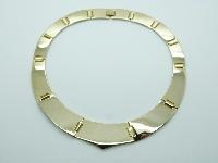 Vintage 80s Highly Polished Goldtone Collar Statement Necklace Amazing!