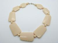 Stylish and Chic Chunky Cream Bead Acrylic Plastic Statement Necklace 