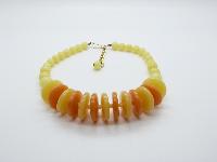 Vintage 60s Juicy Orange and Lemon Lucite Disc Bead Necklace Unique