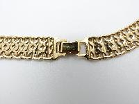 Vintage 80s Signed Monet Fancy Gold Plated Articulated Link Collar Necklace