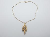 Vintage 60s Signed Attwood and Sawyer Gold and Diamante Pendant and Chain