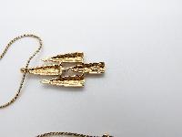 Vintage 60s Signed Attwood and Sawyer Gold and Diamante Pendant and Chain