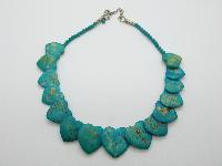 Fab Imperial Turquoise Jasper Faceted Stone Heart Shaped Bead Necklace