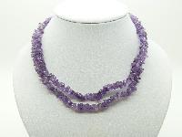 Very Pretty Long Real Amethyst Smooth Chip Bead Necklace