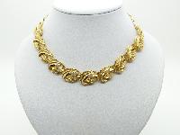 £25.00 - Vintage 50s Classy Signed Coro Heavy Fancy Link Goldtone Necklace