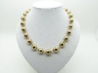 Vintage 50s Attractive Gold Metal Bauble Bead Necklace 51cms