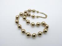 Vintage 50s Attractive Gold Metal Bauble Bead Necklace 51cms